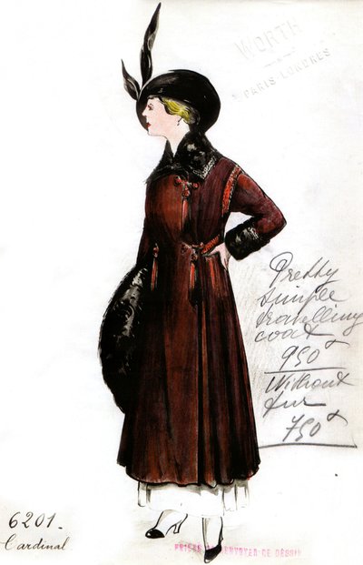 The Design of the Travelling Coat Cardinal by Jean Philippe Worth